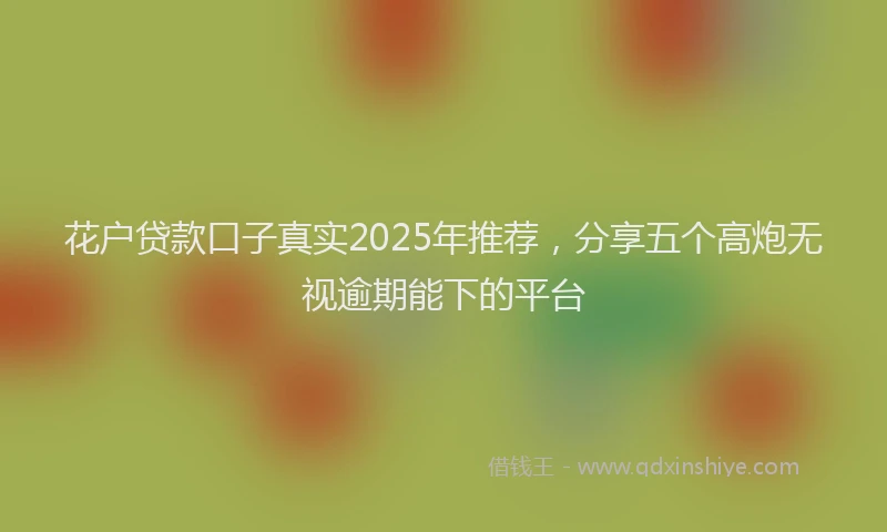 花户贷款口子真实2025年推荐，分享五个高炮无视逾期能下的平台