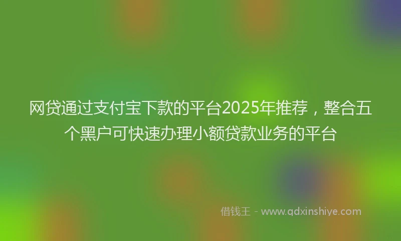 网贷通过支付宝下款的平台2025年推荐，整合五个黑户可快速办理小额贷款业务的平台