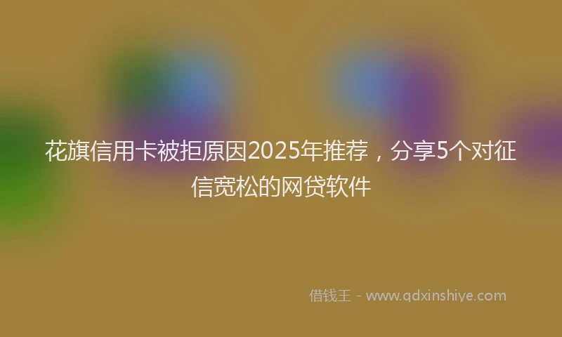花旗信用卡被拒原因2025年推荐，分享5个对征信宽松的网贷软件
