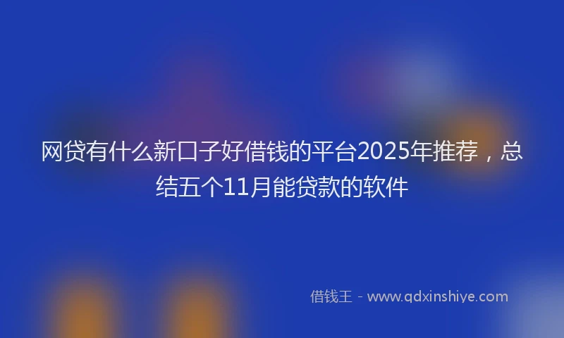网贷有什么新口子好借钱的平台2025年推荐，总结五个11月能贷款的软件