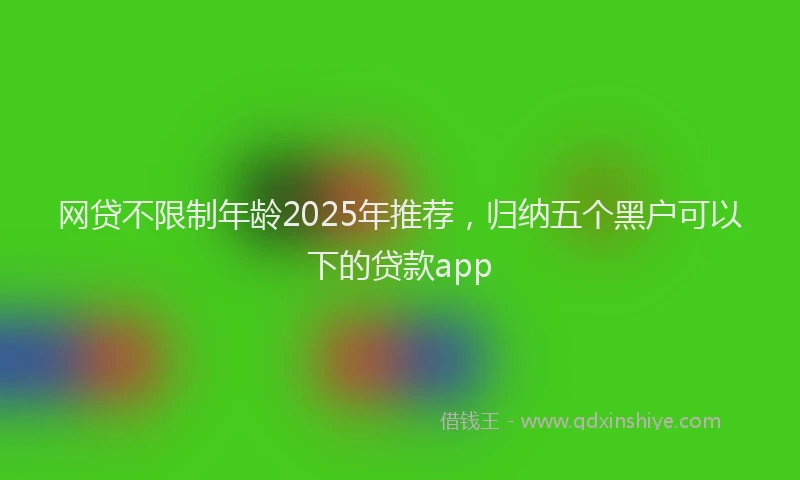 网贷不限制年龄2025年推荐，归纳五个黑户可以下的贷款app