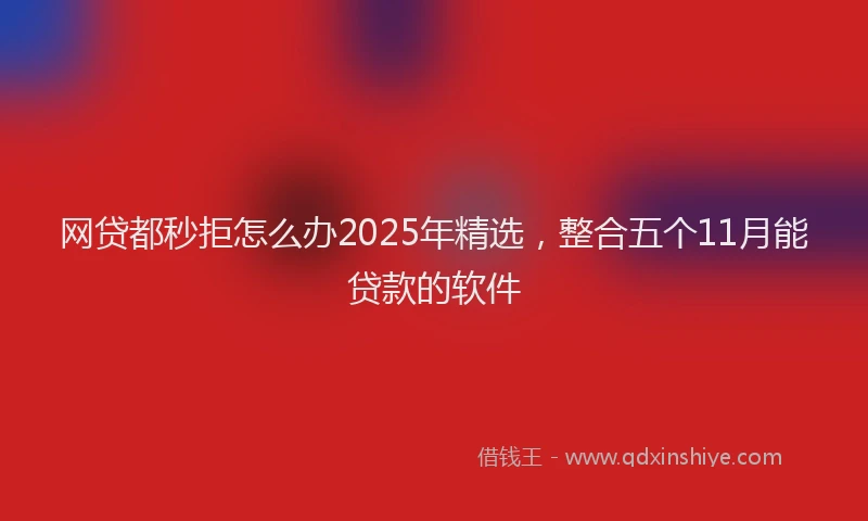 网贷都秒拒怎么办2025年精选，整合五个11月能贷款的软件