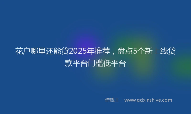 花户哪里还能贷2025年推荐，盘点5个新上线贷款平台门槛低平台