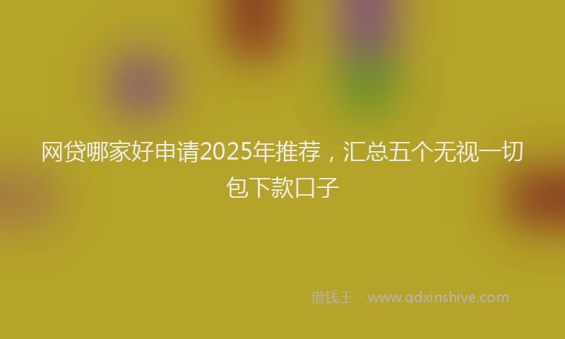 网贷哪家好申请2025年推荐，汇总五个无视一切包下款口子