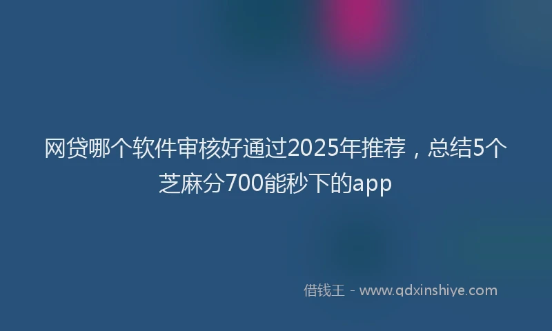 网贷哪个软件审核好通过2025年推荐，总结5个芝麻分700能秒下的app