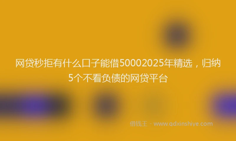 网贷秒拒有什么口子能借50002025年精选，归纳5个不看负债的网贷平台