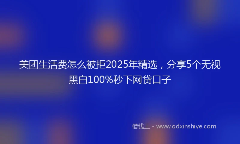 美团生活费怎么被拒2025年精选，分享5个无视黑白100%秒下网贷口子