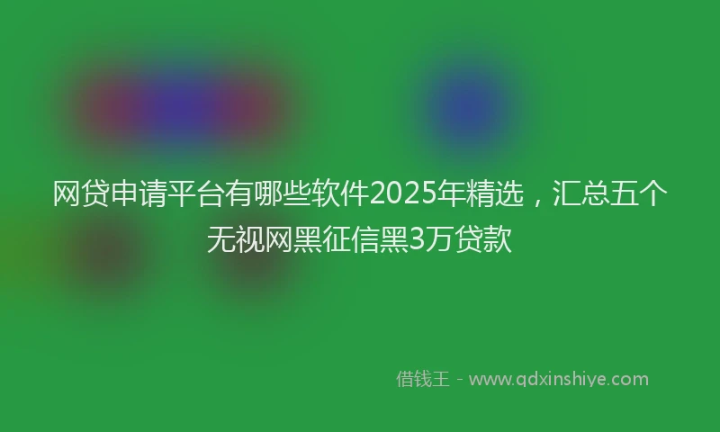 网贷申请平台有哪些软件2025年精选，汇总五个无视网黑征信黑3万贷款