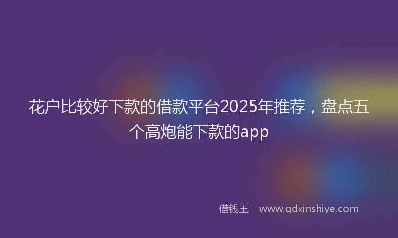 花户比较好下款的借款平台2025年推荐，盘点五个高炮能下款的app