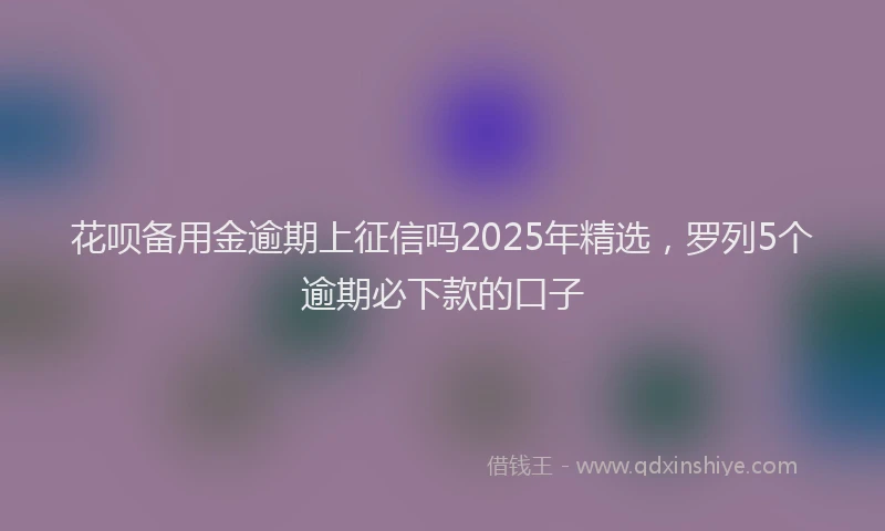 花呗备用金逾期上征信吗2025年精选，罗列5个逾期必下款的口子