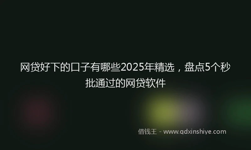 网贷好下的口子有哪些2025年精选，盘点5个秒批通过的网贷软件