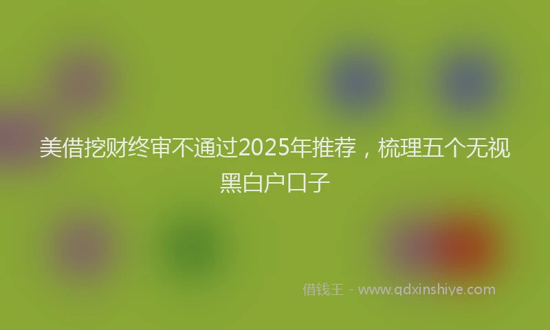 美借挖财终审不通过2025年推荐，梳理五个无视黑白户口子