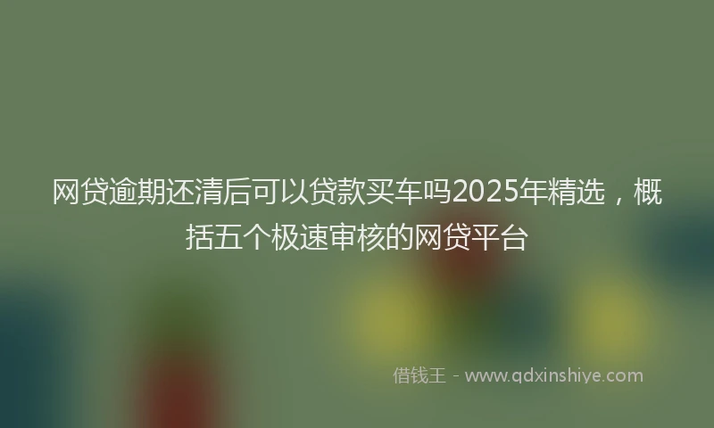 网贷逾期还清后可以贷款买车吗2025年精选，概括五个极速审核的网贷平台
