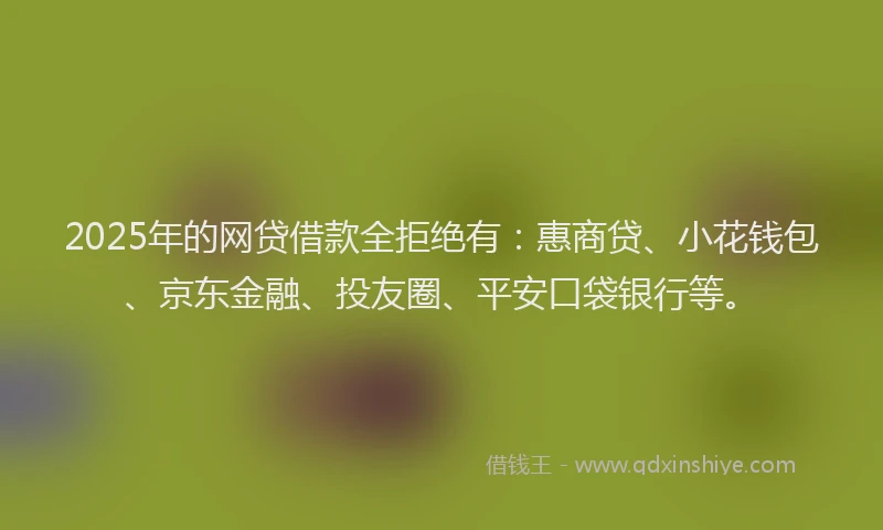 2025年的网贷借款全拒绝有：惠商贷、小花钱包、京东金融、投友圈、平安口袋银行等。