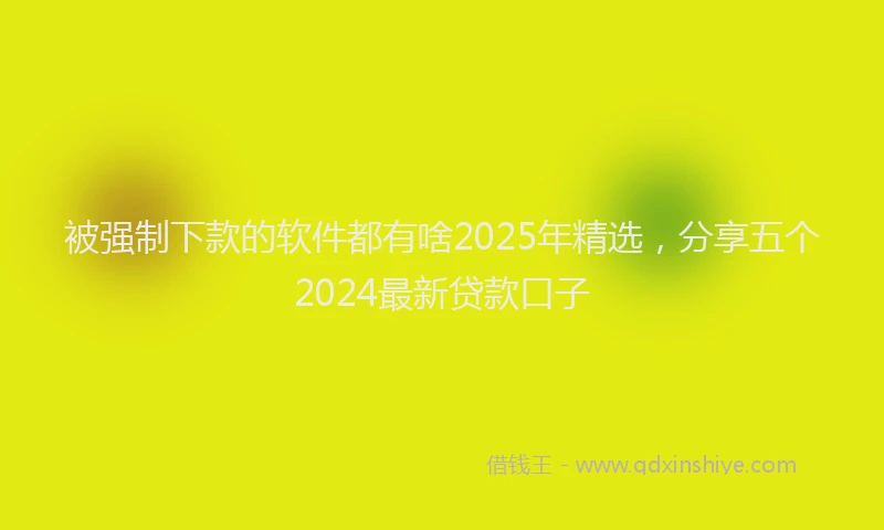 被强制下款的软件都有啥2025年精选，分享五个2024最新贷款口子