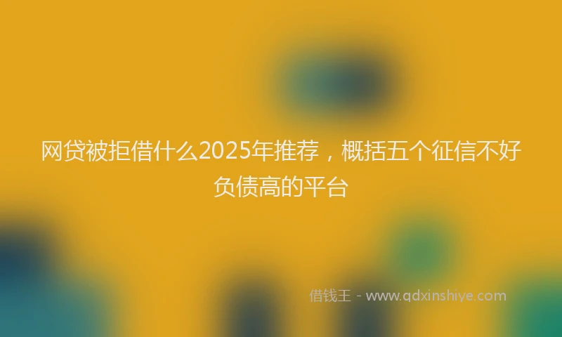 网贷被拒借什么2025年推荐，概括五个征信不好负债高的平台