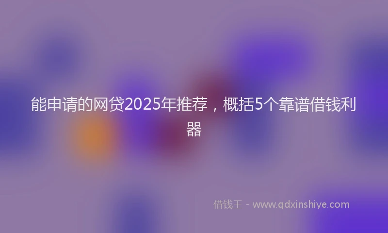 能申请的网贷2025年推荐，概括5个靠谱借钱利器