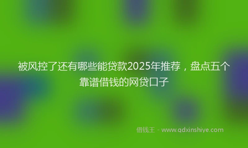 被风控了还有哪些能贷款2025年推荐，盘点五个靠谱借钱的网贷口子