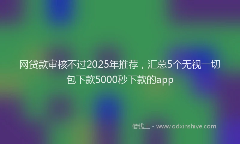 网贷款审核不过2025年推荐，汇总5个无视一切包下款5000秒下款的app