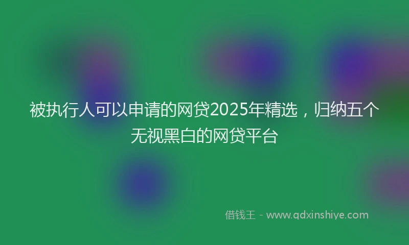 被执行人可以申请的网贷2025年精选，归纳五个无视黑白的网贷平台