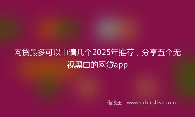 网贷最多可以申请几个2025年推荐，分享五个无视黑白的网贷app