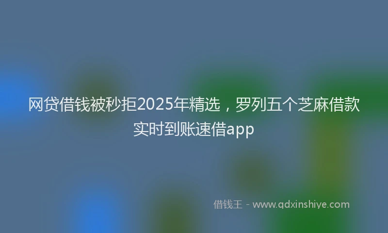 网贷借钱被秒拒2025年精选，罗列五个芝麻借款实时到账速借app