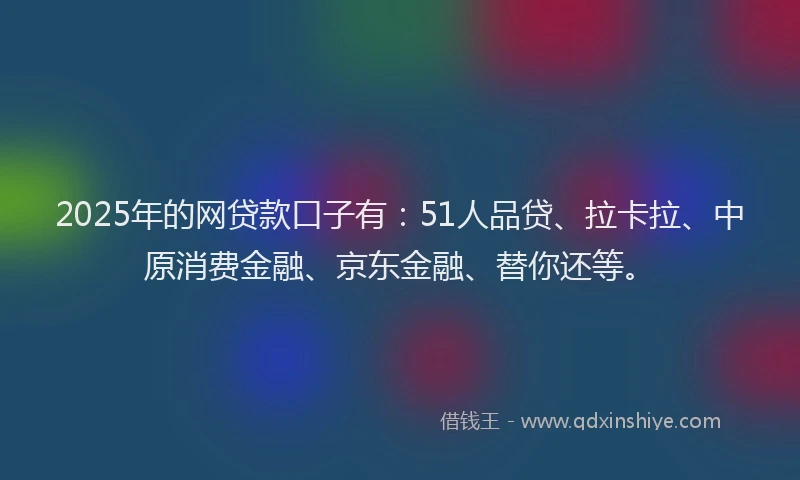 2025年的网贷款口子有：51人品贷、拉卡拉、中原消费金融、京东金融、替你还等。