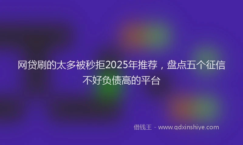 网贷刷的太多被秒拒2025年推荐，盘点五个征信不好负债高的平台