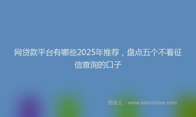网贷款平台有哪些2025年推荐，盘点五个不看征信查询的口子