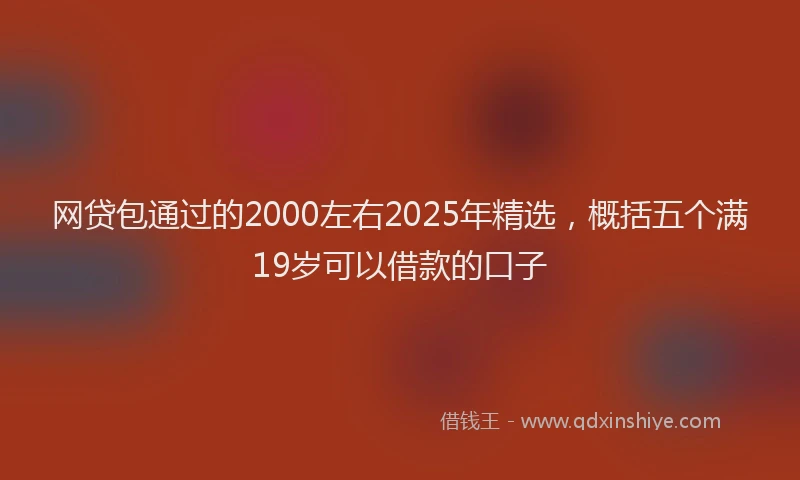 网贷包通过的2000左右2025年精选，概括五个满19岁可以借款的口子