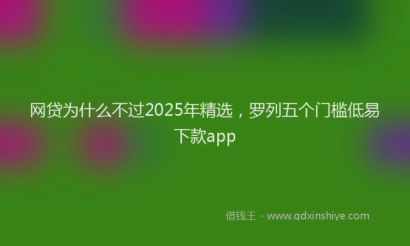 网贷为什么不过2025年精选，罗列五个门槛低易下款app