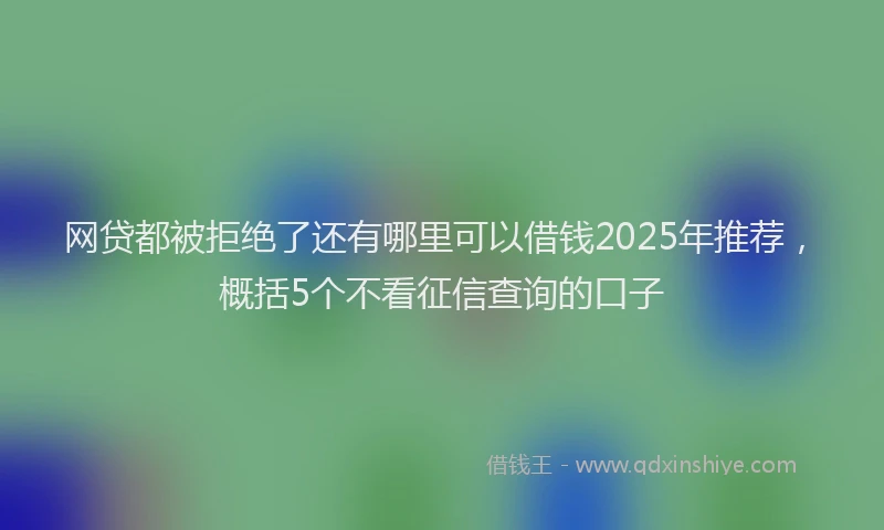 网贷都被拒绝了还有哪里可以借钱2025年推荐，概括5个不看征信查询的口子