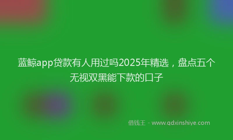 蓝鲸app贷款有人用过吗2025年精选，盘点五个无视双黑能下款的口子