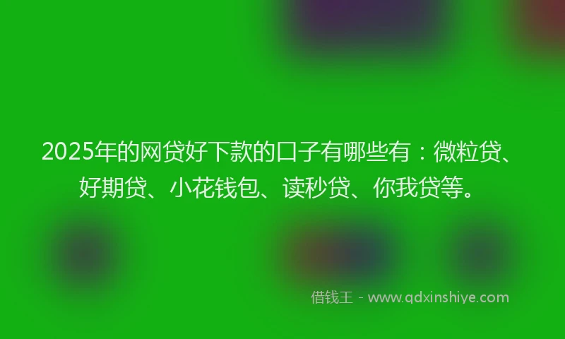 2025年的网贷好下款的口子有哪些有：微粒贷、好期贷、小花钱包、读秒贷、你我贷等。