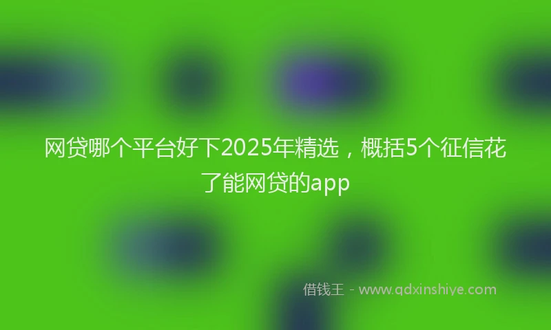 网贷哪个平台好下2025年精选，概括5个征信花了能网贷的app