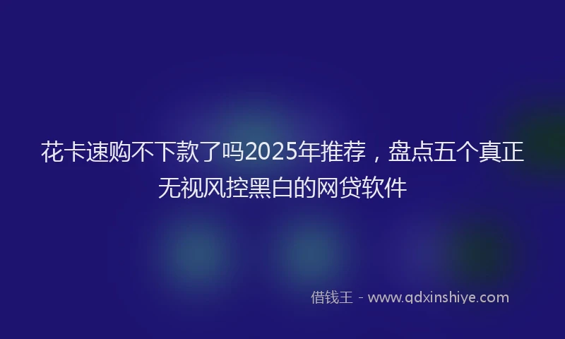 花卡速购不下款了吗2025年推荐，盘点五个真正无视风控黑白的网贷软件