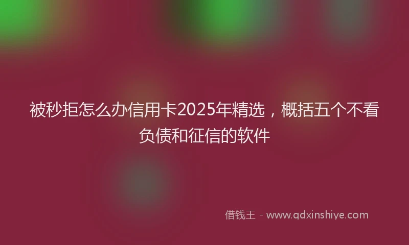 被秒拒怎么办信用卡2025年精选，概括五个不看负债和征信的软件