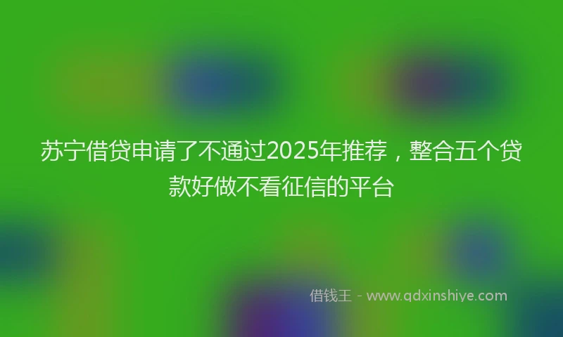 苏宁借贷申请了不通过2025年推荐，整合五个贷款好做不看征信的平台