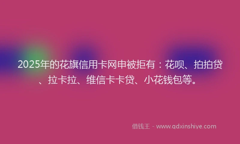 2025年的花旗信用卡网申被拒有：花呗、拍拍贷、拉卡拉、维信卡卡贷、小花钱包等。