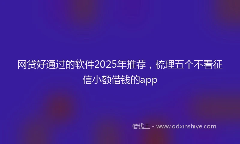 网贷好通过的软件2025年推荐，梳理五个不看征信小额借钱的app