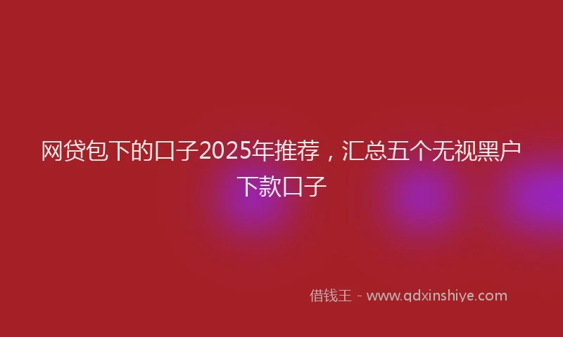 网贷包下的口子2025年推荐，汇总五个无视黑户下款口子
