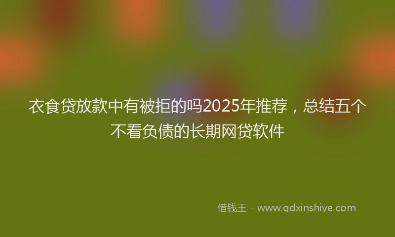 衣食贷放款中有被拒的吗2025年推荐，总结五个不看负债的长期网贷软件