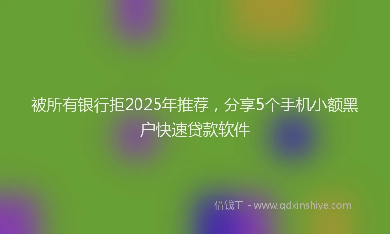 被所有银行拒2025年推荐，分享5个手机小额黑户快速贷款软件