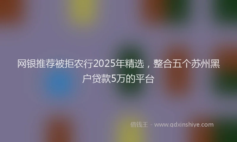 网银推荐被拒农行2025年精选，整合五个苏州黑户贷款5万的平台