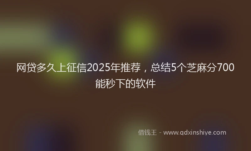 网贷多久上征信2025年推荐，总结5个芝麻分700能秒下的软件