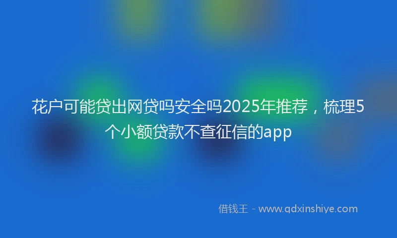 花户可能贷出网贷吗安全吗2025年推荐，梳理5个小额贷款不查征信的app