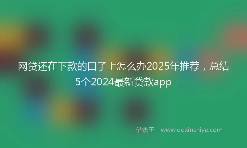 网贷还在下款的口子上怎么办2025年推荐，总结5个2024最新贷款app
