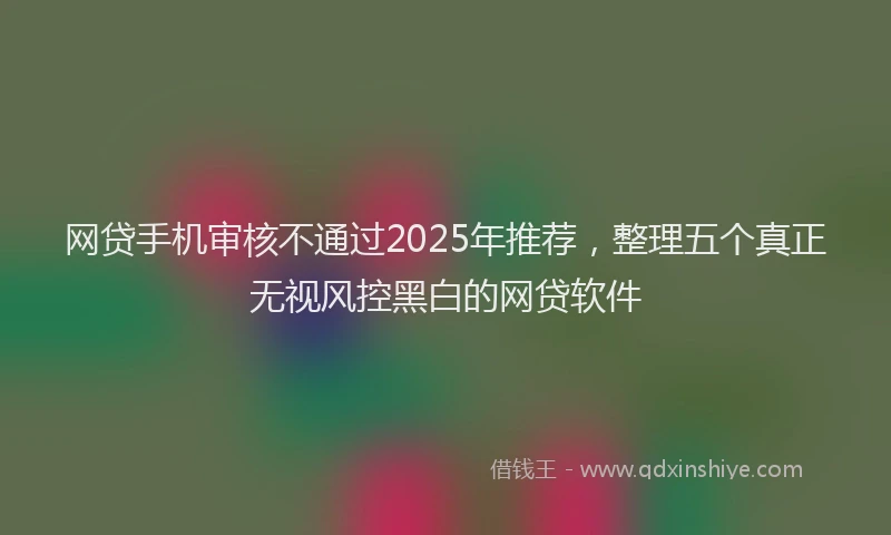 网贷手机审核不通过2025年推荐，整理五个真正无视风控黑白的网贷软件