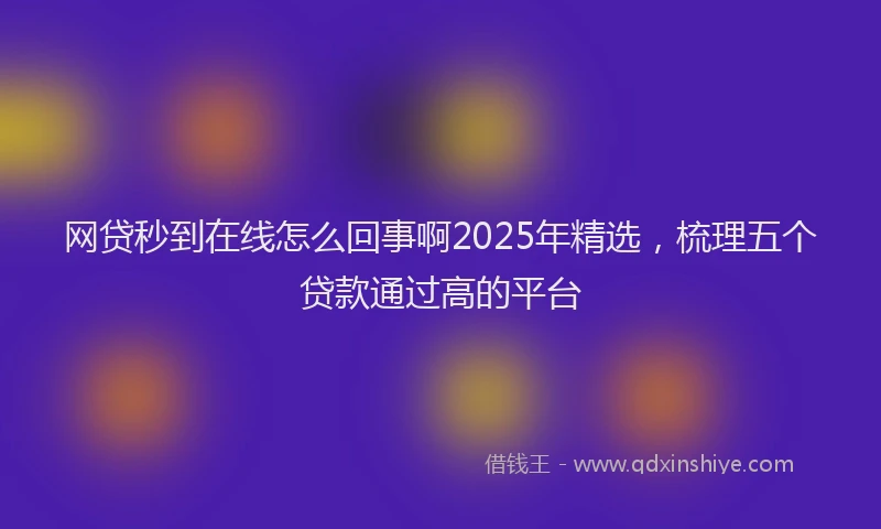 网贷秒到在线怎么回事啊2025年精选，梳理五个贷款通过高的平台