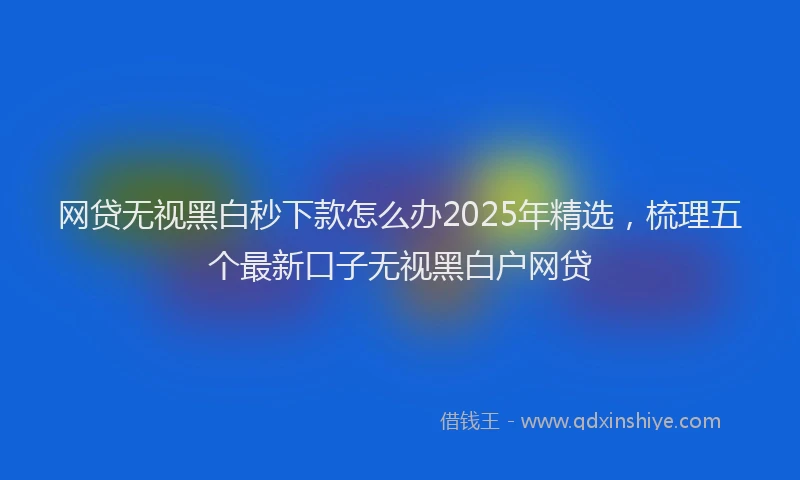 网贷无视黑白秒下款怎么办2025年精选，梳理五个最新口子无视黑白户网贷